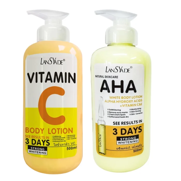 LANSKDE AHA Body Lotion for Tropical Climate, Prevents Melanin, Post-Sun Repair