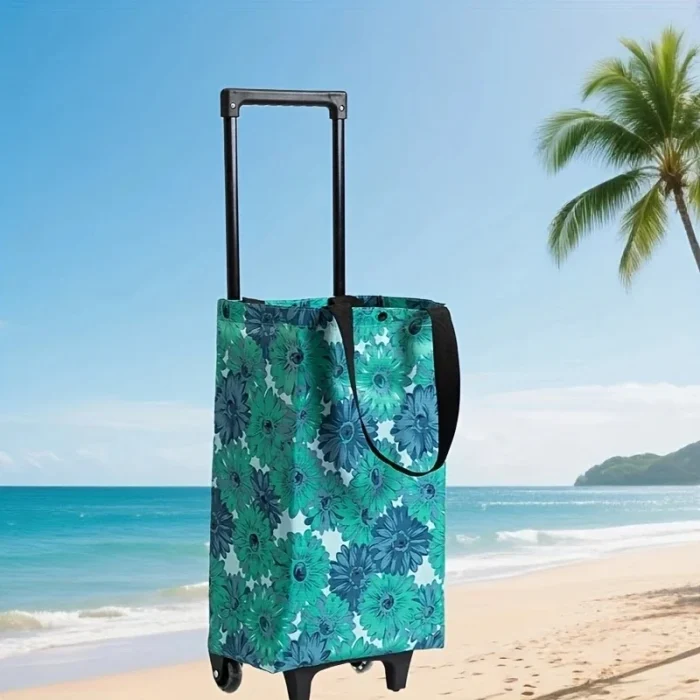 Foldable Oxford cloth shopping cart, large-capacity handheld premium bag – for outdoor, commercial, grocery & delivery. - Image 4