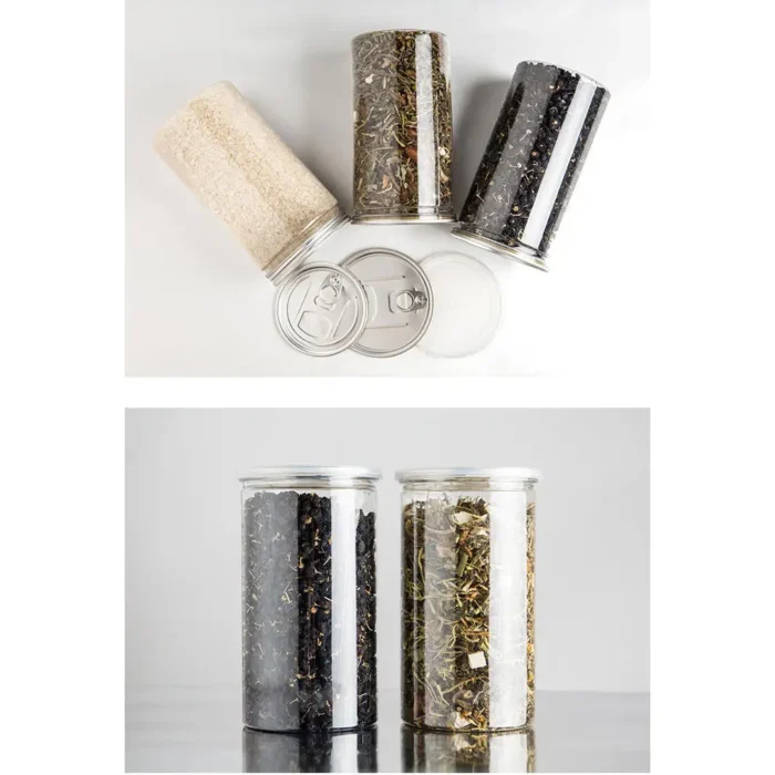 Plastic Seal Bottle PET Clear Empty Packing Bottle Circular Bucket Storage Biscuit Jar Food Grade Sealed Cans Tank Container - Image 5