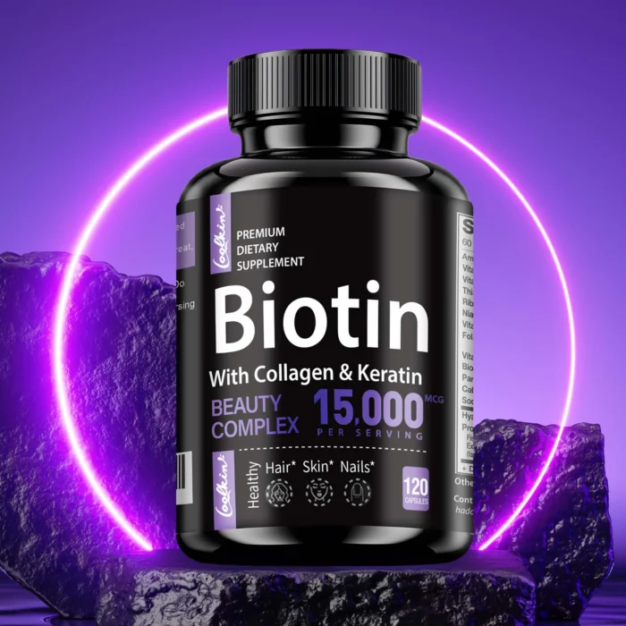 Biotin Collagen Capsules - Promotes Hair Growth, Improves Dry Hair, Skin Beauty Care, Supports Nail Health