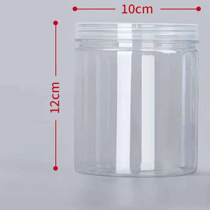 Plastic Seal Bottle PET Clear Empty Packing Bottle Circular Bucket Storage Biscuit Jar Food Grade Sealed Cans Tank Container - Image 3