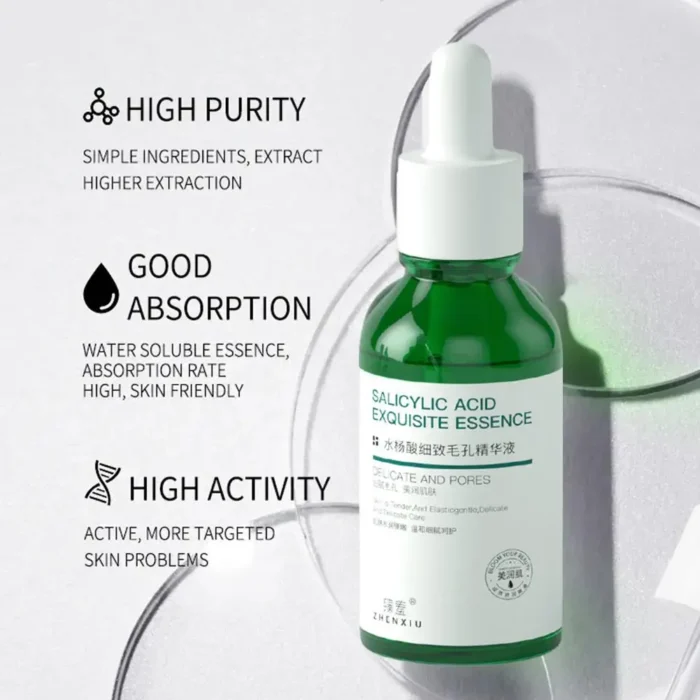 Salicylic Acid Pore Shrinking Essence Anti-acne Exfoliating Blackhead Remover Face Spot Removal Essence Beauty Health Skin Care - Image 4