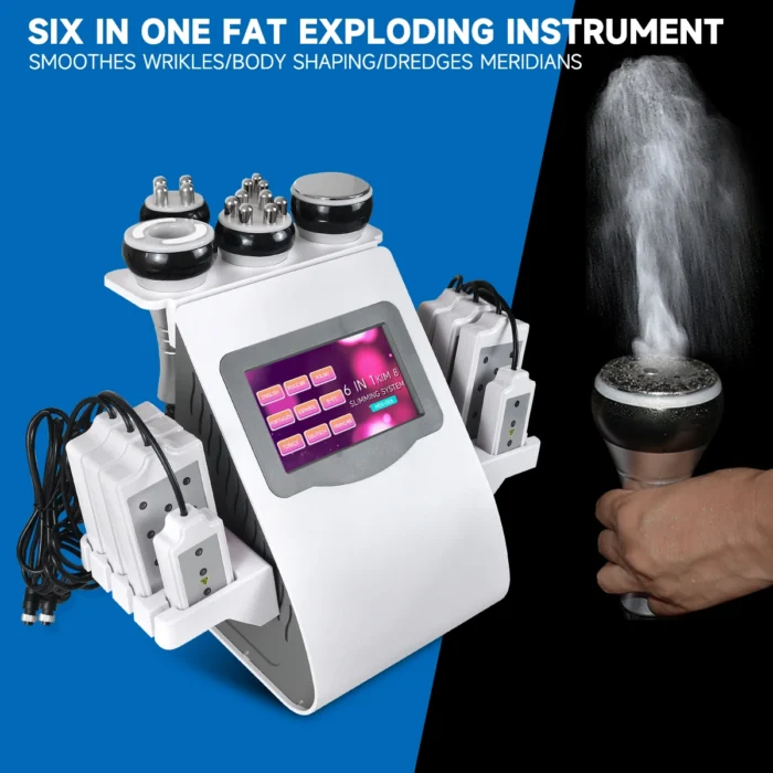NEWGAGA 6 In 1 30K 40K 60K 80K Cavitation Ultrasonic Machine Body Weight Loss Fitness Cellulite Fat Reduce Device - Image 4